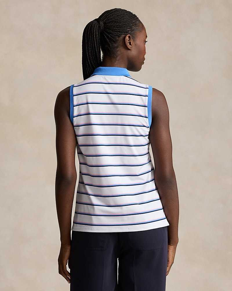 Camisa Polo Ralph Lauren Tailored Fit Sleeveless Mujer Blancos | DJTZEOG-80 - vista 4