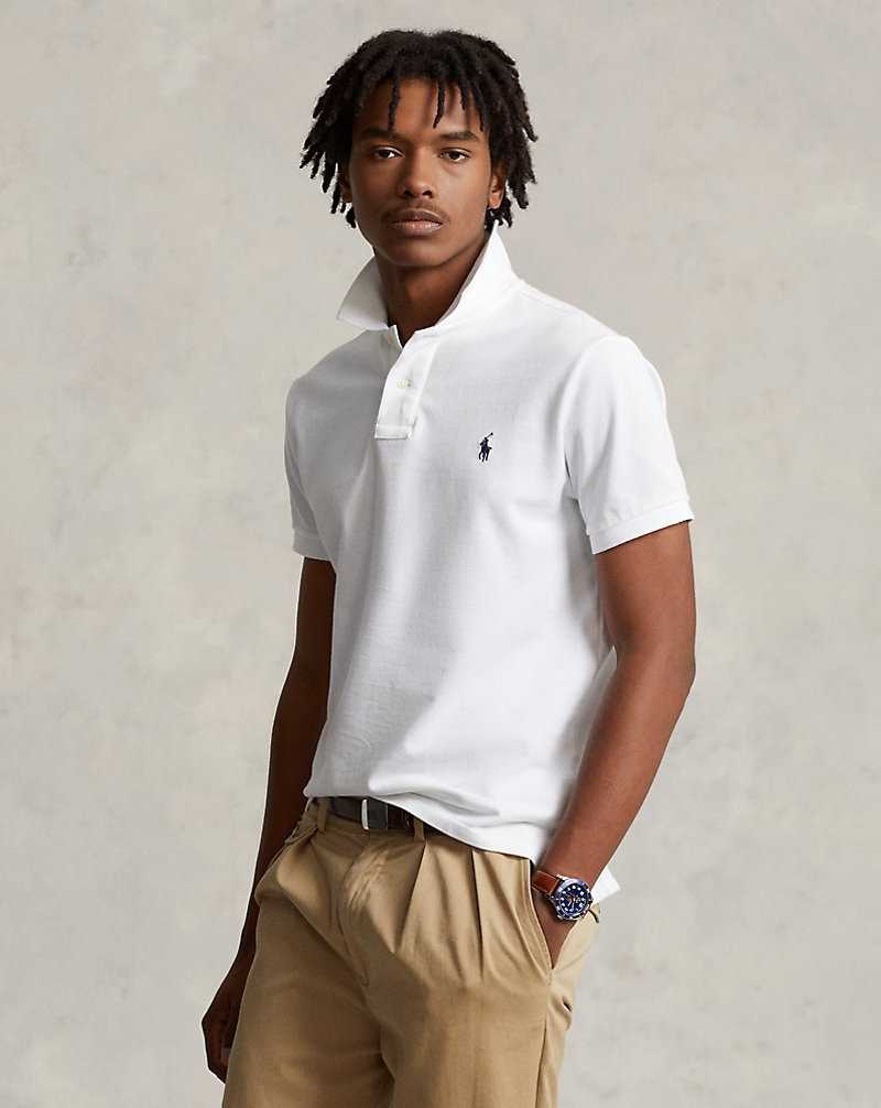 Camisa Polo Ralph Lauren The Iconic Mesh Hombre White/navy | CAIJXLT-52 - vista 1