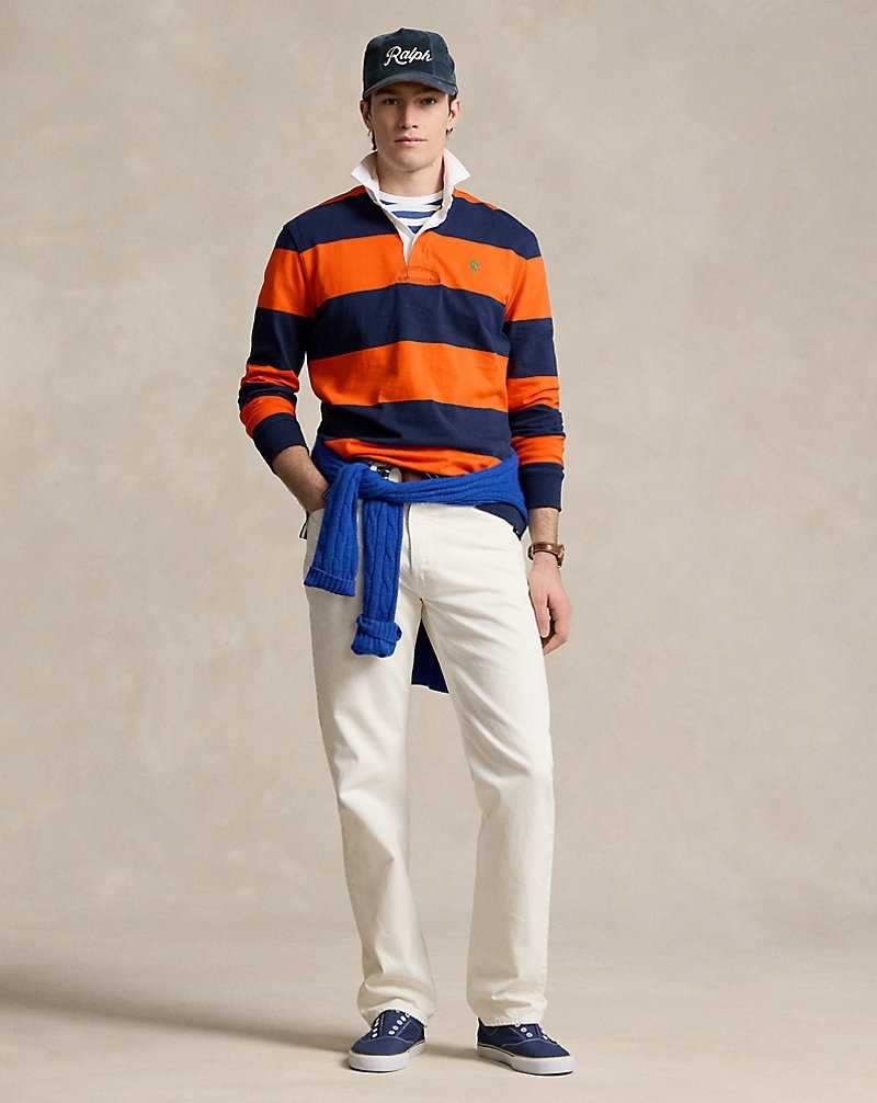 Camisa Polo Ralph Lauren The Iconic Rugby Hombre Newport Navy/Orange | XZYMLJN-07 - vista 3