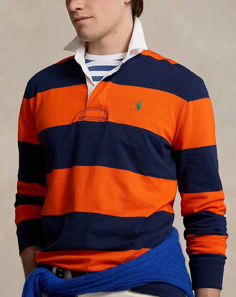 Camisa Polo Ralph Lauren The Iconic Rugby Hombre Newport Navy/Orange | XZYMLJN-07 - vista 5