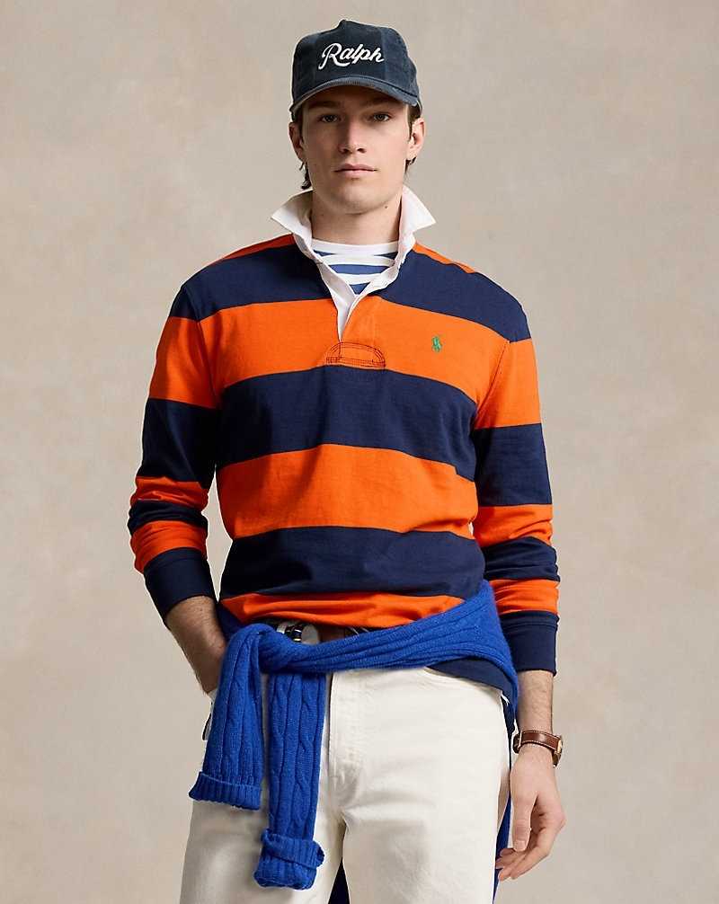 Camisa Polo Ralph Lauren The Iconic Rugby Hombre Newport Navy/Orange | XZYMLJN-07 - vista 1