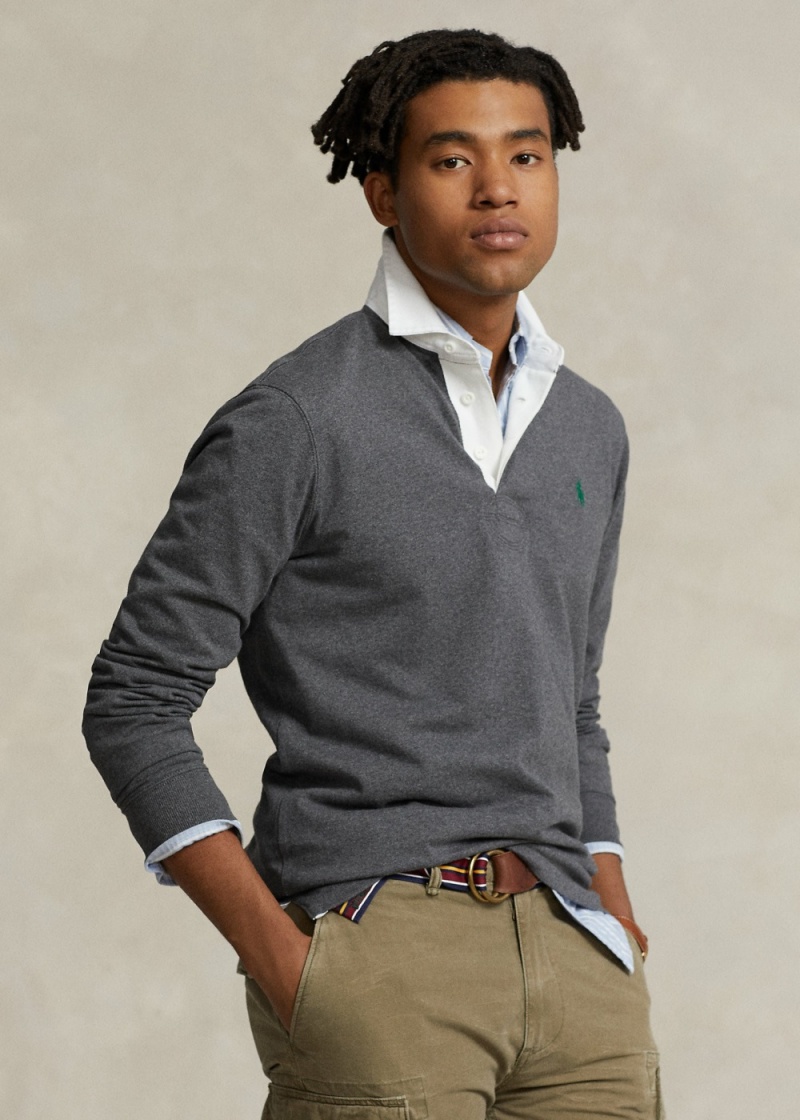 Camisa Polo The Iconic Rugby Shirt Hombre Blancos | ZOWY81069 - vista 1