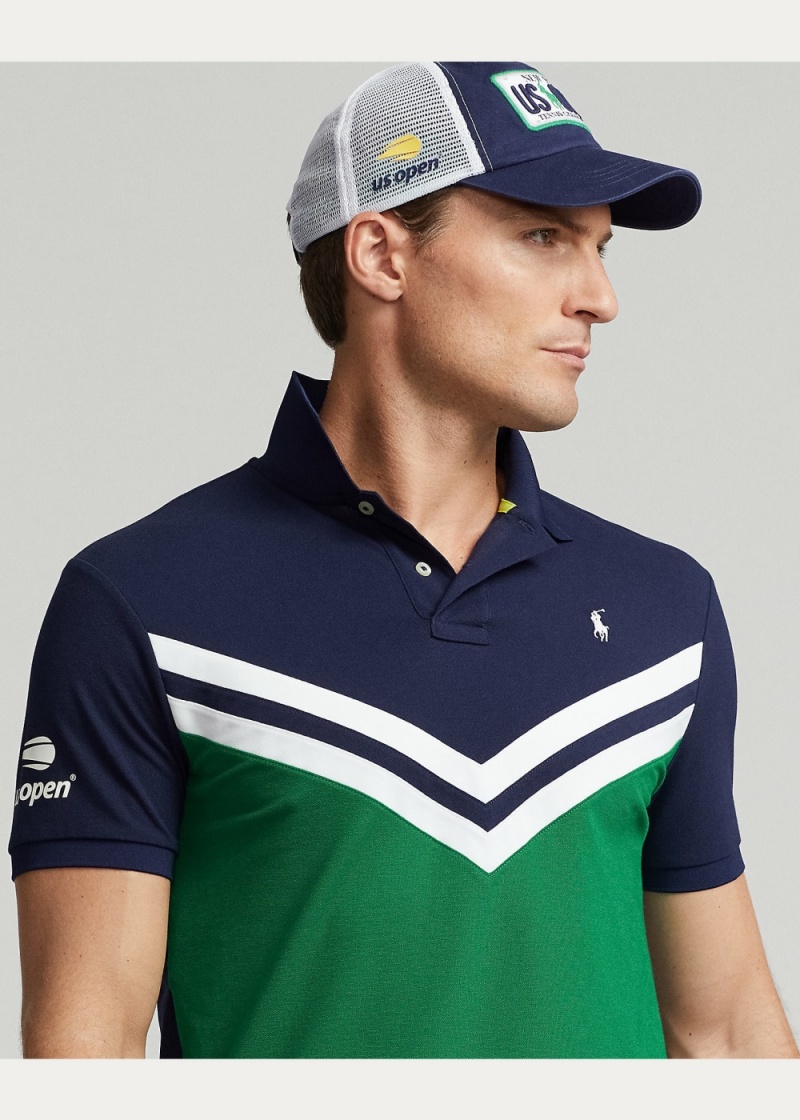 Camisa Polo US Open Custom Slim Fit Performance Hombre Verdes | XZHO78023 - vista 2