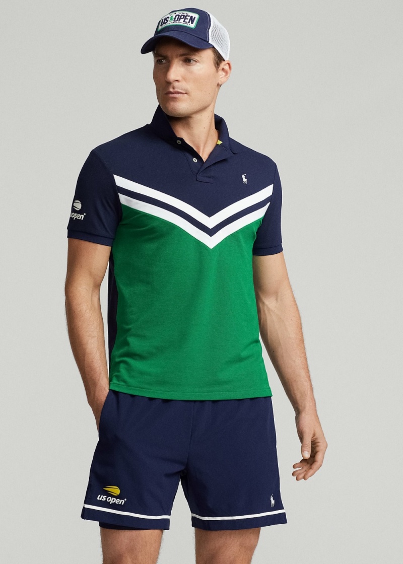Camisa Polo US Open Custom Slim Fit Performance Hombre Verdes | XZHO78023 - vista 1