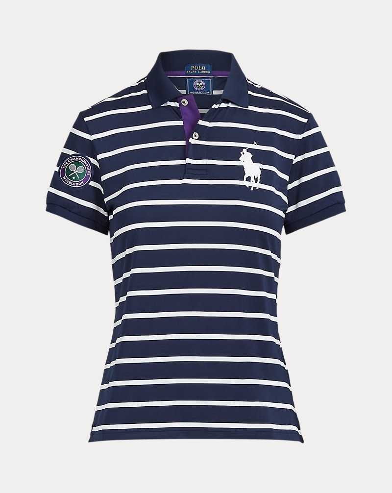 Camisa Polo Ralph Lauren Wimbledon Ballperson Striped Mujer Rfd Nvy/Cer Wht | SODLMRY-07 - vista 2