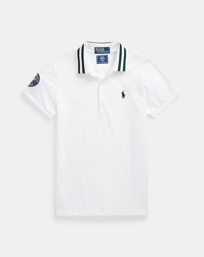 Camisa Polo Ralph Lauren Wimbledon Pique Mujer Blancos | YOLIQJT-12 - vista 2
