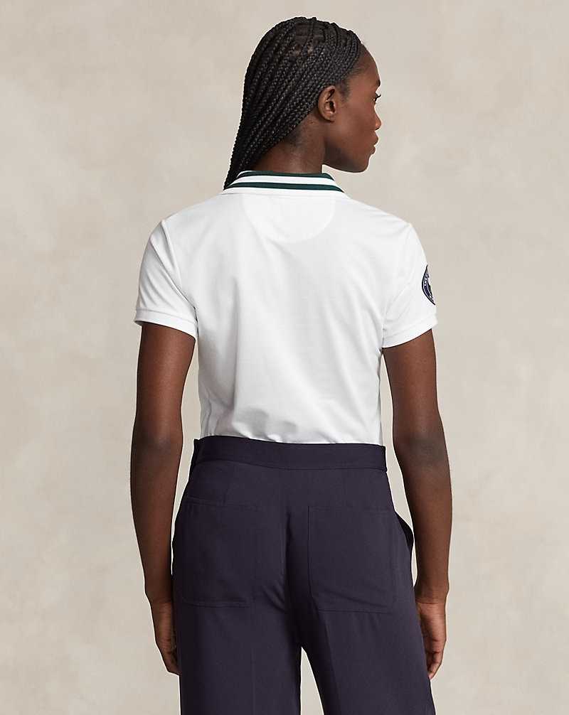 Camisa Polo Ralph Lauren Wimbledon Pique Mujer Blancos | YOLIQJT-12 - vista 4