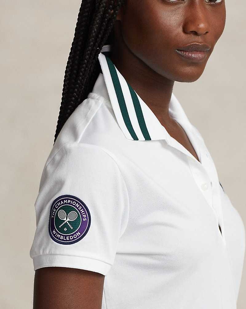 Camisa Polo Ralph Lauren Wimbledon Pique Mujer Blancos | YOLIQJT-12 - vista 5