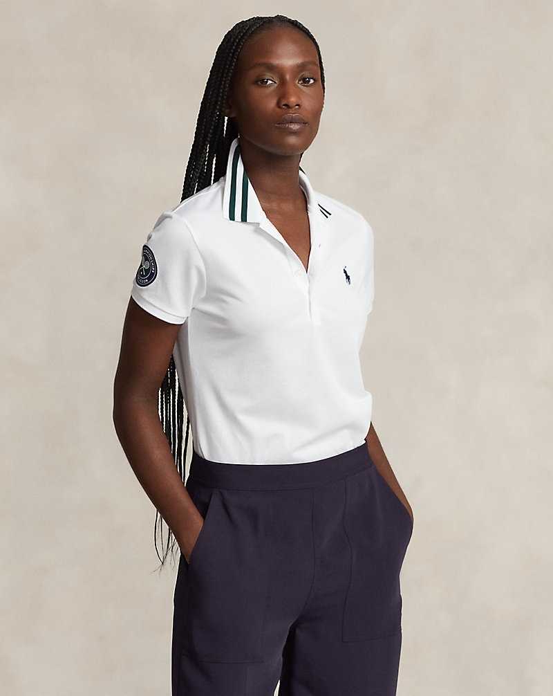 Camisa Polo Ralph Lauren Wimbledon Pique Mujer Blancos | YOLIQJT-12 - vista 1