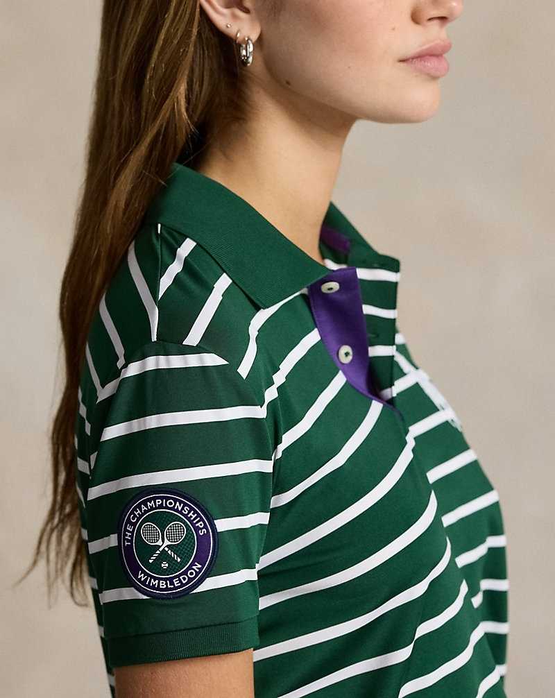 Camisa Polo Ralph Lauren Wimbledon Tailored Fit Greensperson Mujer Northwest Pine/Ceramic Wh | WAJOCXM-17 - vista 5