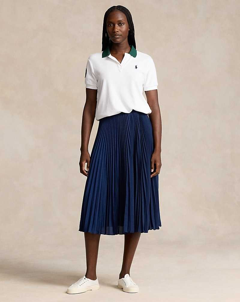 Camisa Polo Ralph Lauren Wimbledon Terry Mujer Ceramic White/moss Agate | DLINCJW-23 - vista 3