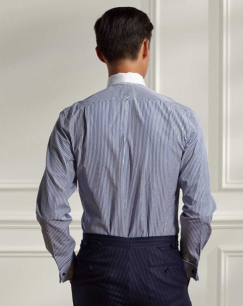 Camisas Formales Ralph Lauren Bengal-Stripe French Cuff Hombre Azules Blancos | ZSDUKNR-54 - vista 4