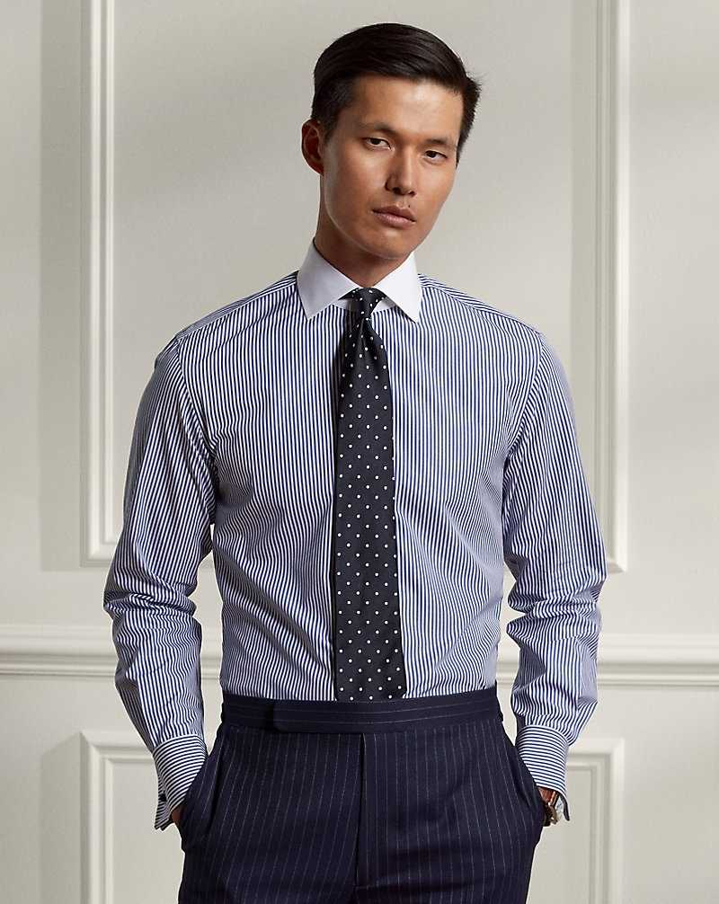 Camisas Formales Ralph Lauren Bengal-Stripe French Cuff Hombre Azules Blancos | ZSDUKNR-54 - vista 1