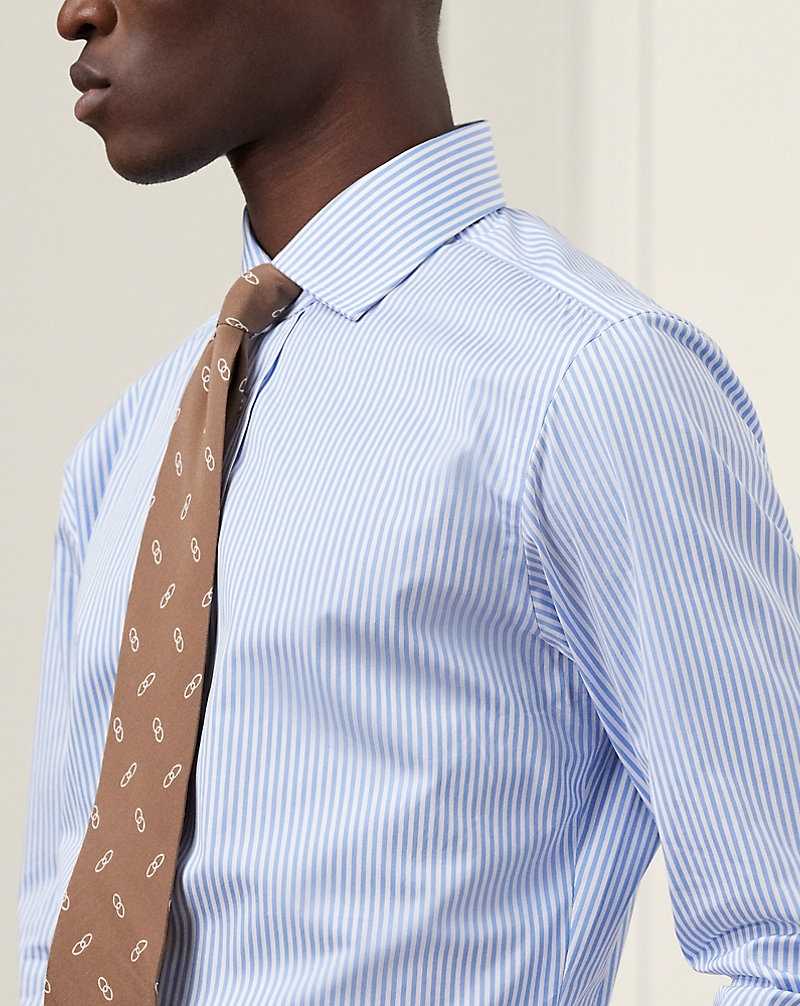 Camisas Formales Ralph Lauren Bengal-Stripe Poplin Hombre Azules Claro | FYCULXB-75 - vista 5