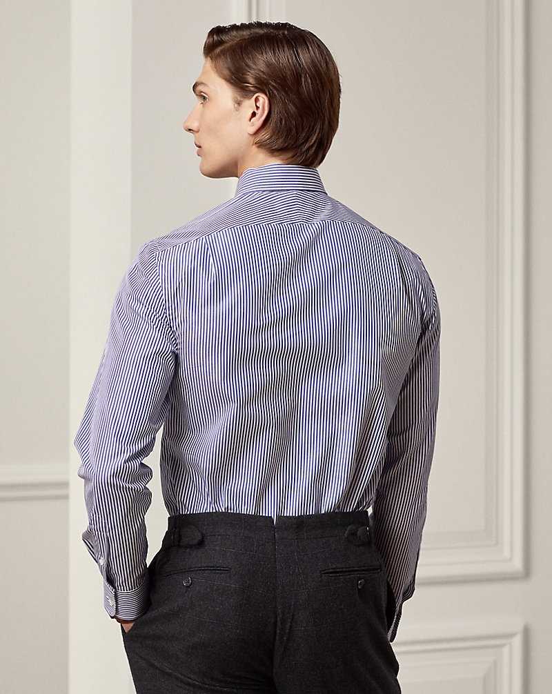 Camisas Formales Ralph Lauren Bengal-Stripe Hombre Azules Blancos | JXGQLUI-38 - vista 4