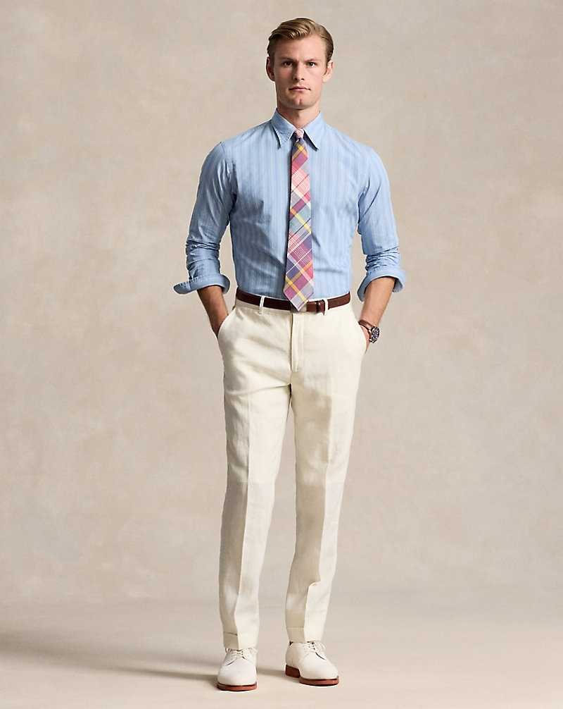 Camisas Formales Ralph Lauren Classic Fit Striped Dobby Hombre Azules | KASOUYR-91 - vista 3