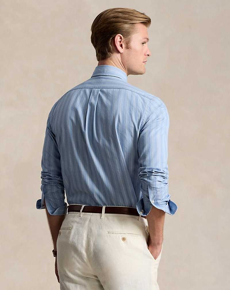 Camisas Formales Ralph Lauren Classic Fit Striped Dobby Hombre Azules | KASOUYR-91 - vista 4