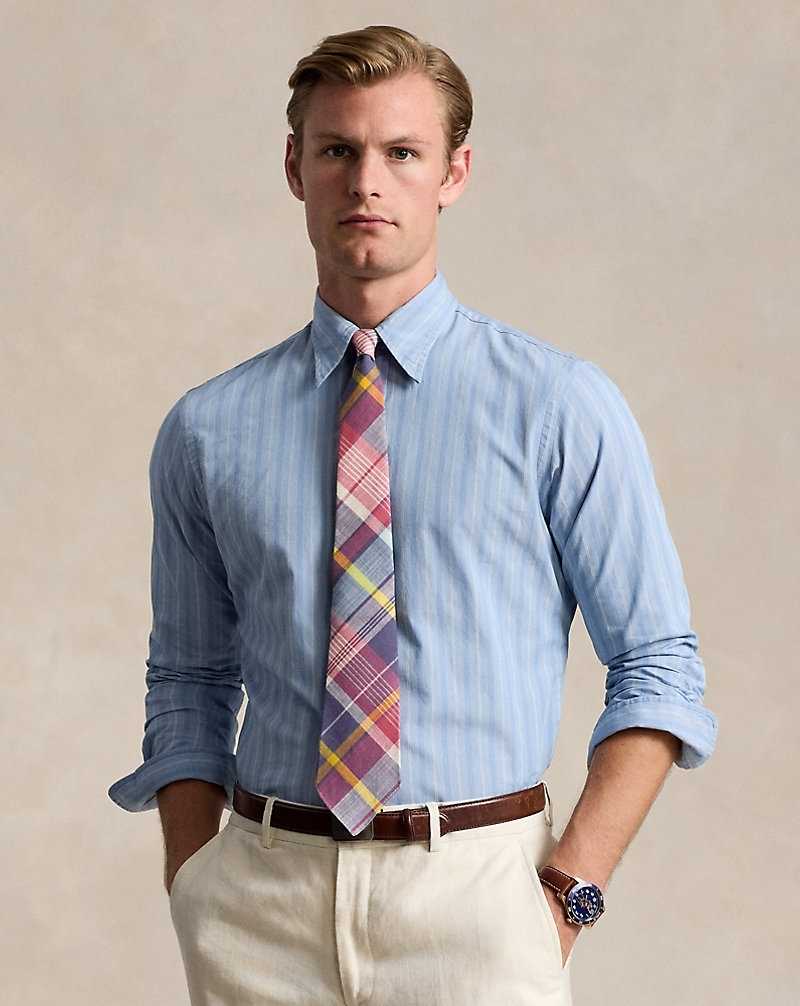 Camisas Formales Ralph Lauren Classic Fit Striped Dobby Hombre Azules | KASOUYR-91 - vista 1
