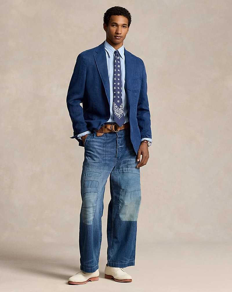 Camisas Formales Ralph Lauren Classic Fit Striped Hombre Azules | EOKNSRH-30 - vista 3