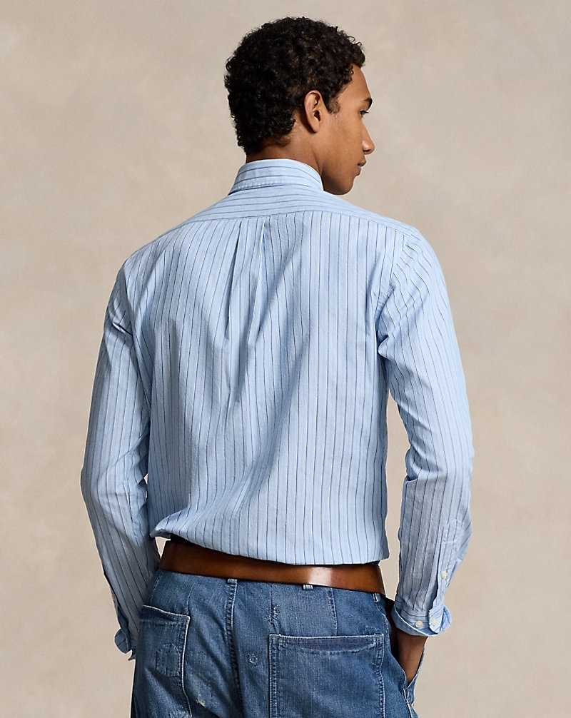 Camisas Formales Ralph Lauren Classic Fit Striped Hombre Azules | EOKNSRH-30 - vista 4