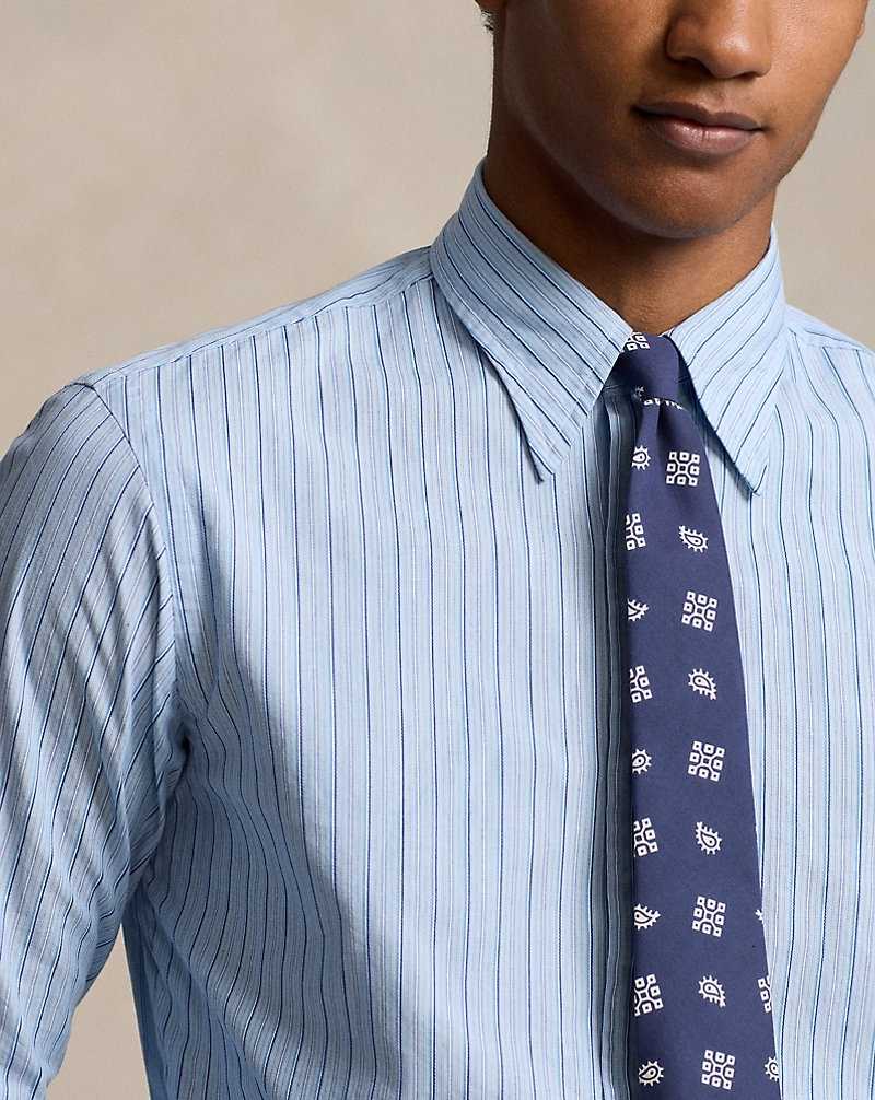 Camisas Formales Ralph Lauren Classic Fit Striped Hombre Azules | EOKNSRH-30 - vista 5