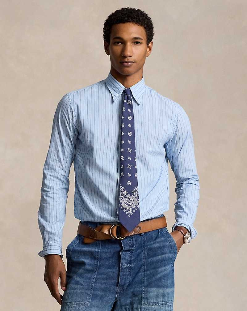 Camisas Formales Ralph Lauren Classic Fit Striped Hombre Azules | EOKNSRH-30 - vista 1