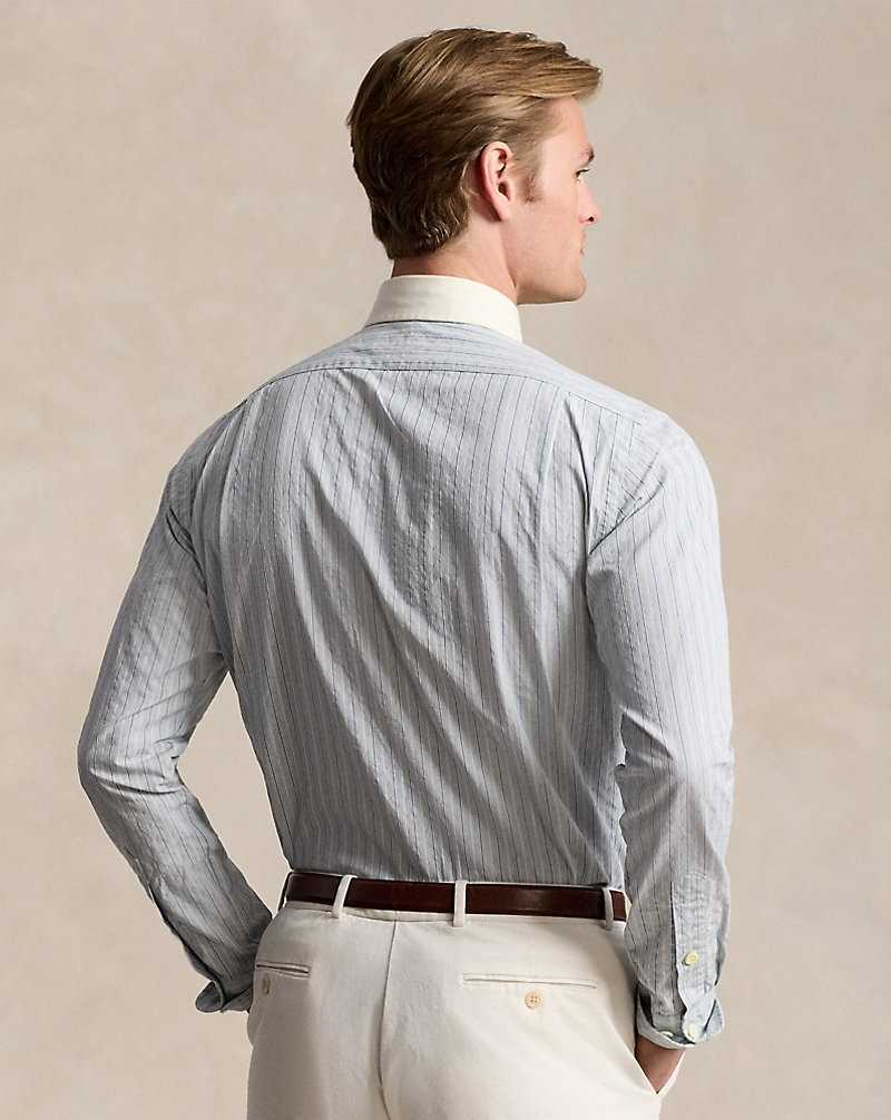 Camisas Formales Ralph Lauren Classic Fit Striped Hombre Blue/White | TBOEQSI-26 - vista 4