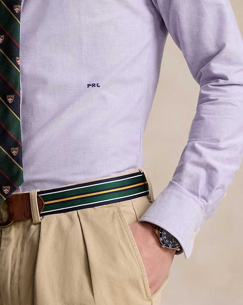 Camisas Formales Ralph Lauren Custom Fit Monogram Oxford Hombre Thistle | PKADJVC-90 - vista 5