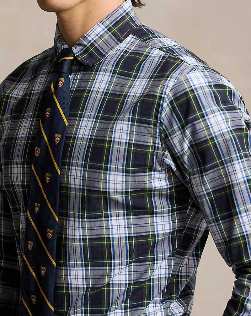 Camisas Formales Ralph Lauren Custom Fit Plaid Poplin Hombre Amarillos | ORPAKEZ-14 - vista 5