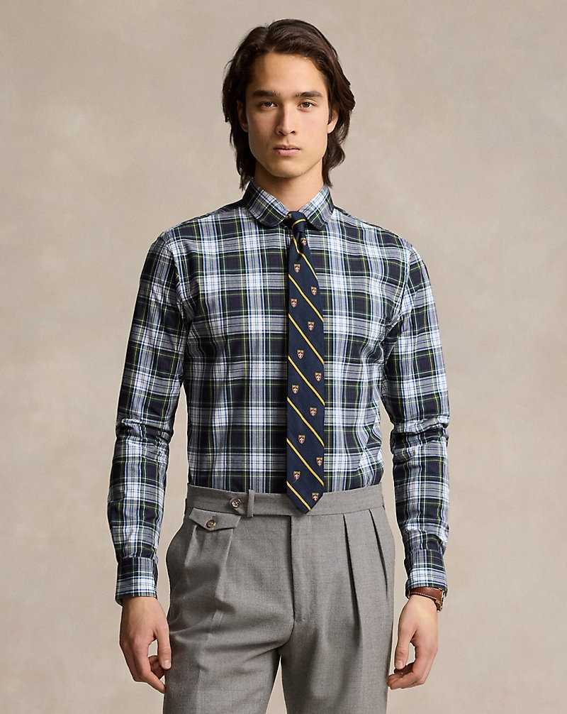 Camisas Formales Ralph Lauren Custom Fit Plaid Poplin Hombre Amarillos | ORPAKEZ-14 - vista 1