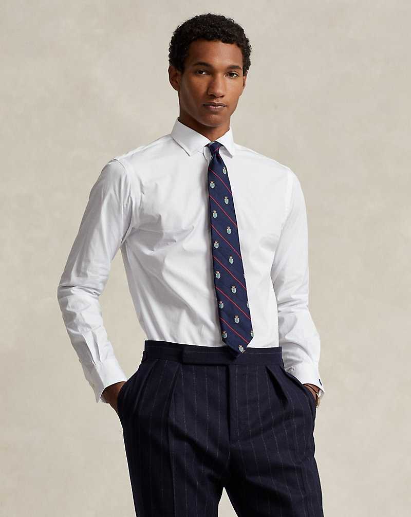 Camisas Formales Ralph Lauren Custom Fit Poplin Hombre Blancos | BISCXDG-19 - vista 1