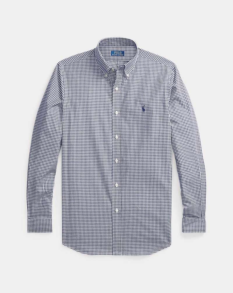 Camisas Formales Ralph Lauren Custom Fit Gingham Stretch Poplin Hombre Navy/White | CJDYRXN-65 - vista 2