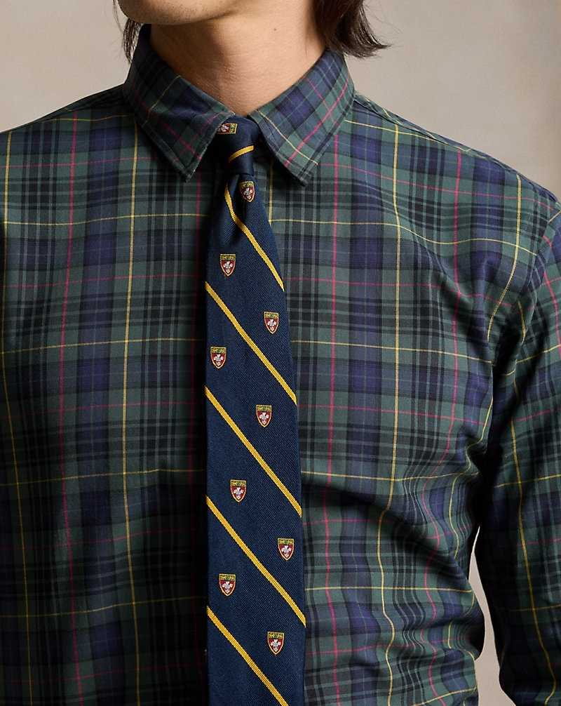 Camisas Formales Ralph Lauren Custom Fit Plaid Poplin Hombre 5072 Forest/Red Multi | NZCQVDJ-35 - vista 5