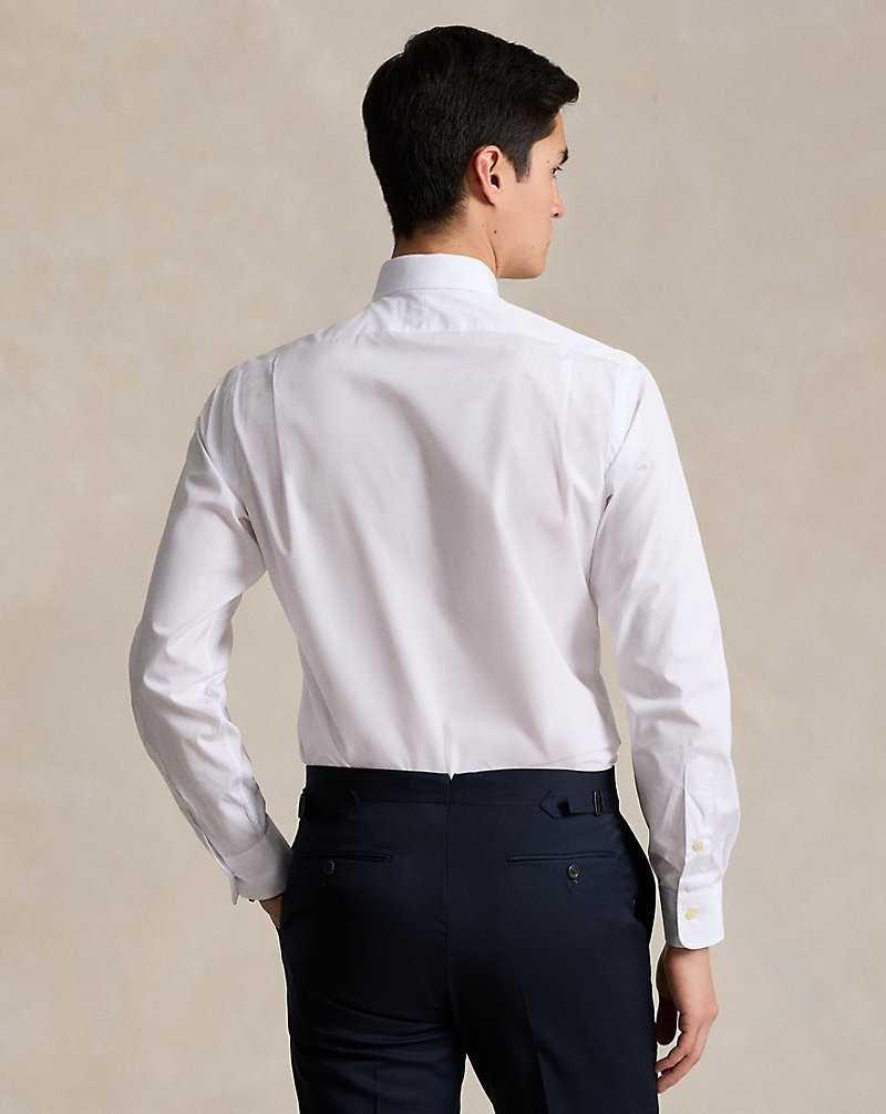 Camisas Formales Ralph Lauren Custom Fit Poplin Hombre Blancos | COTLIYJ-51 - vista 4