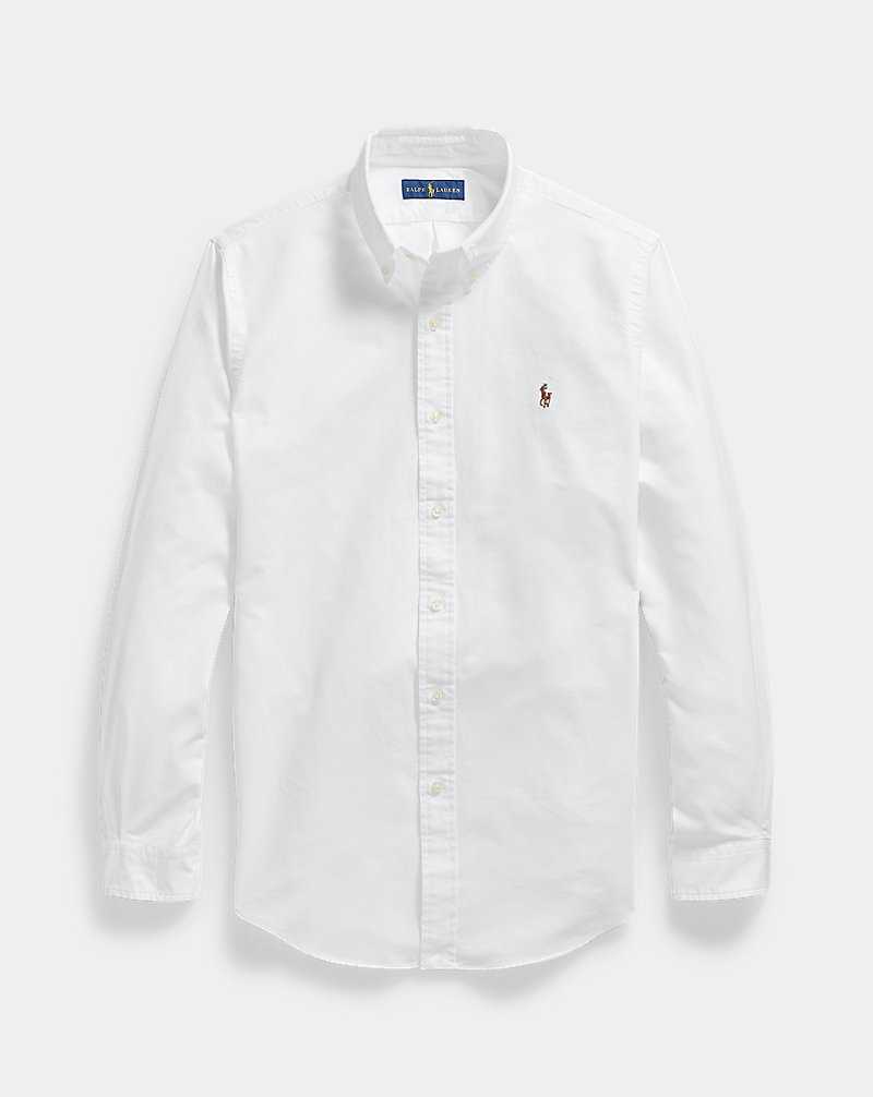 Camisas Formales Ralph Lauren Custom Fit Oxford Hombre Blancos | UTWFNRC-61 - vista 2