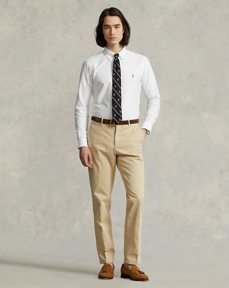 Camisas Formales Ralph Lauren Custom Fit Oxford Hombre Blancos | UTWFNRC-61 - vista 3