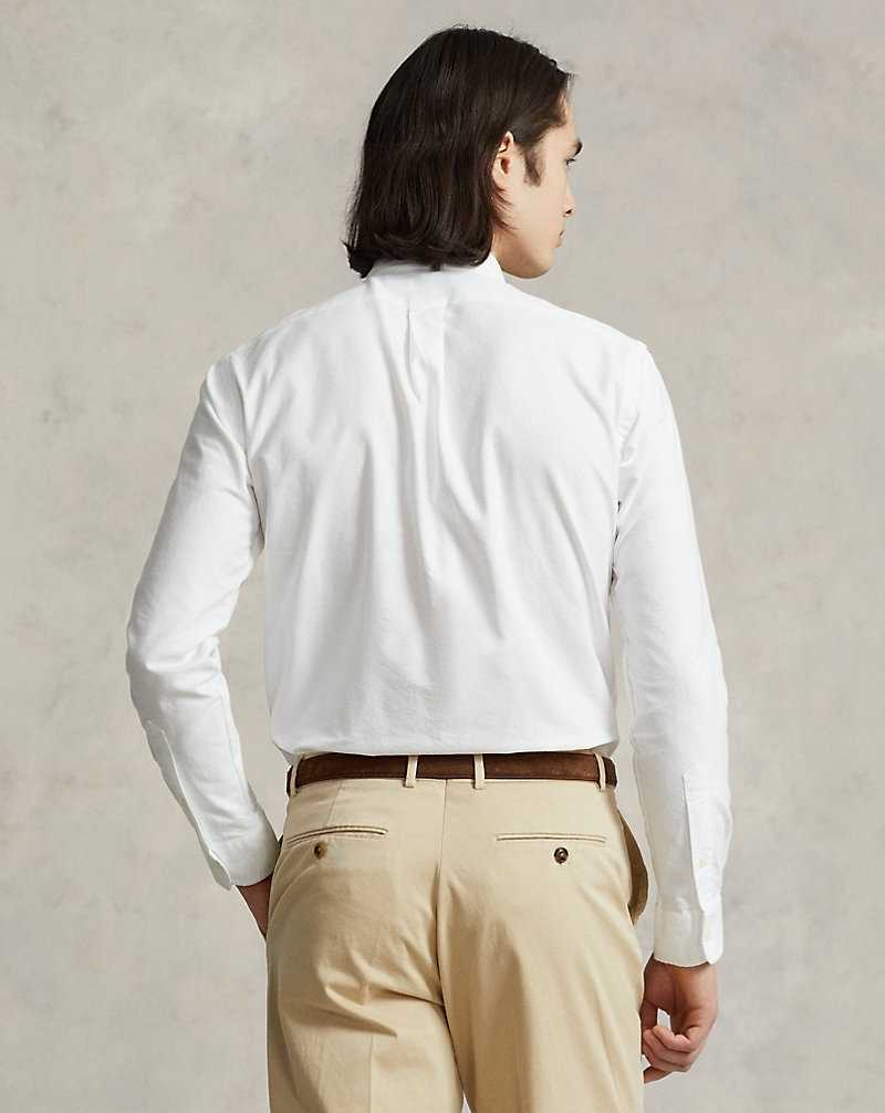 Camisas Formales Ralph Lauren Custom Fit Oxford Hombre Blancos | UTWFNRC-61 - vista 4