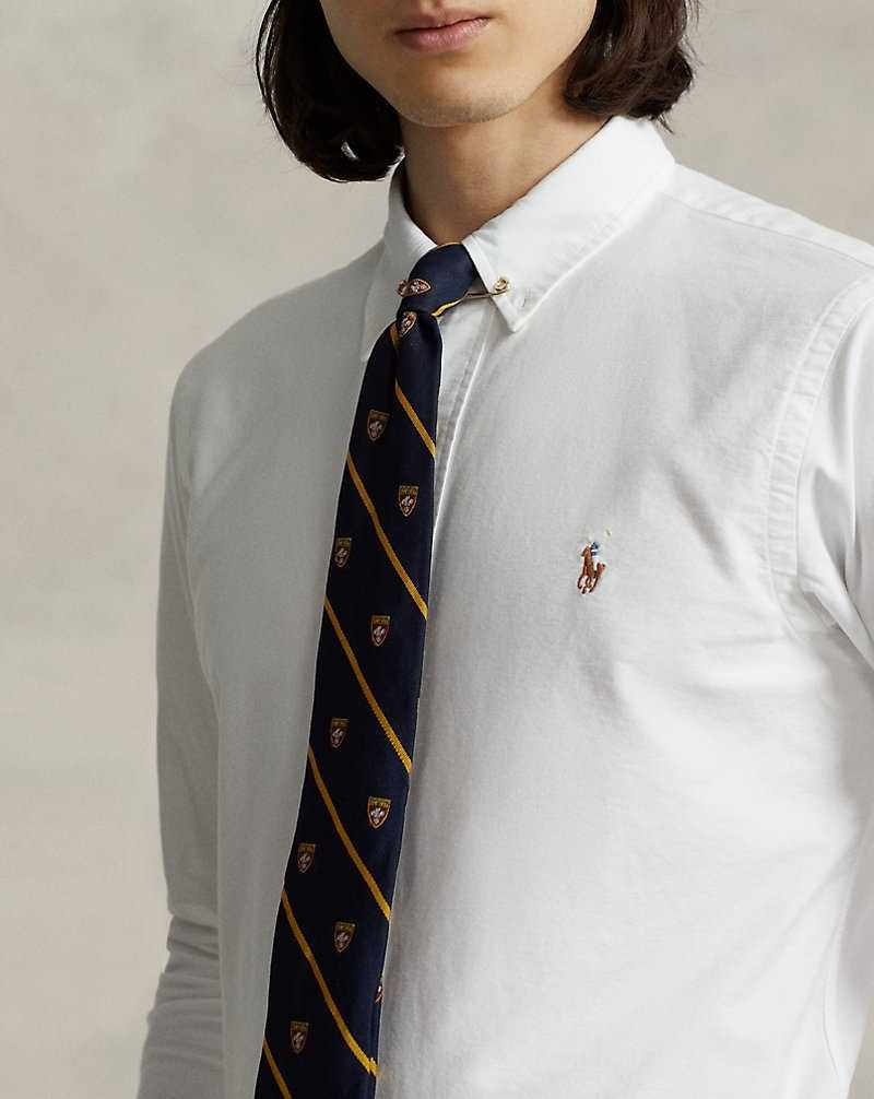 Camisas Formales Ralph Lauren Custom Fit Oxford Hombre Blancos | UTWFNRC-61 - vista 5
