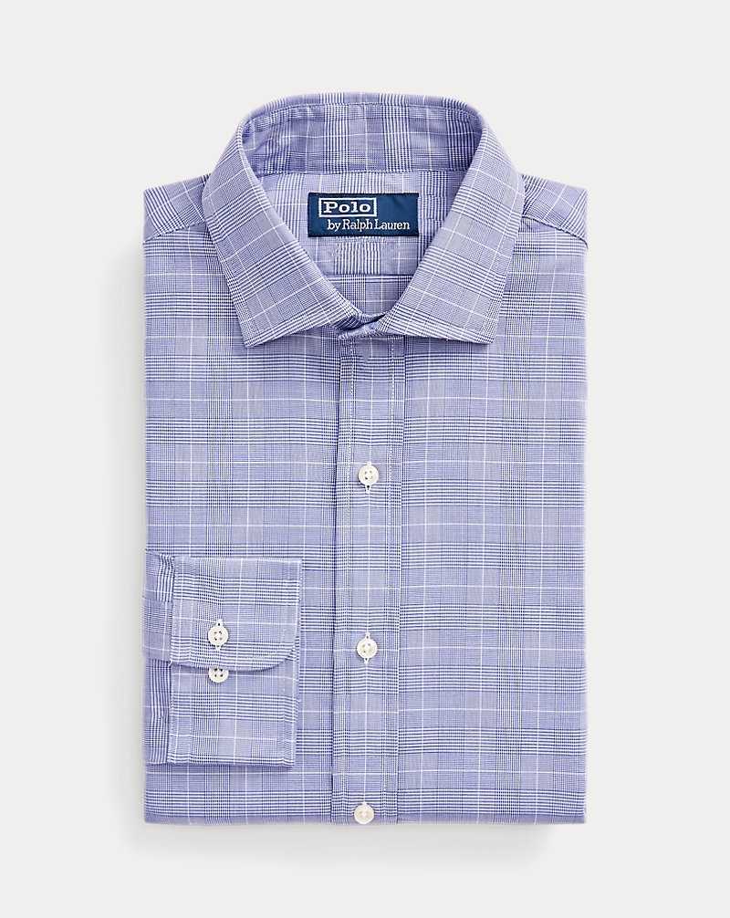 Camisas Formales Ralph Lauren Custom Fit Glen Plaid Twill Hombre Ocean Blue/White | VZNPFAU-04 - vista 2