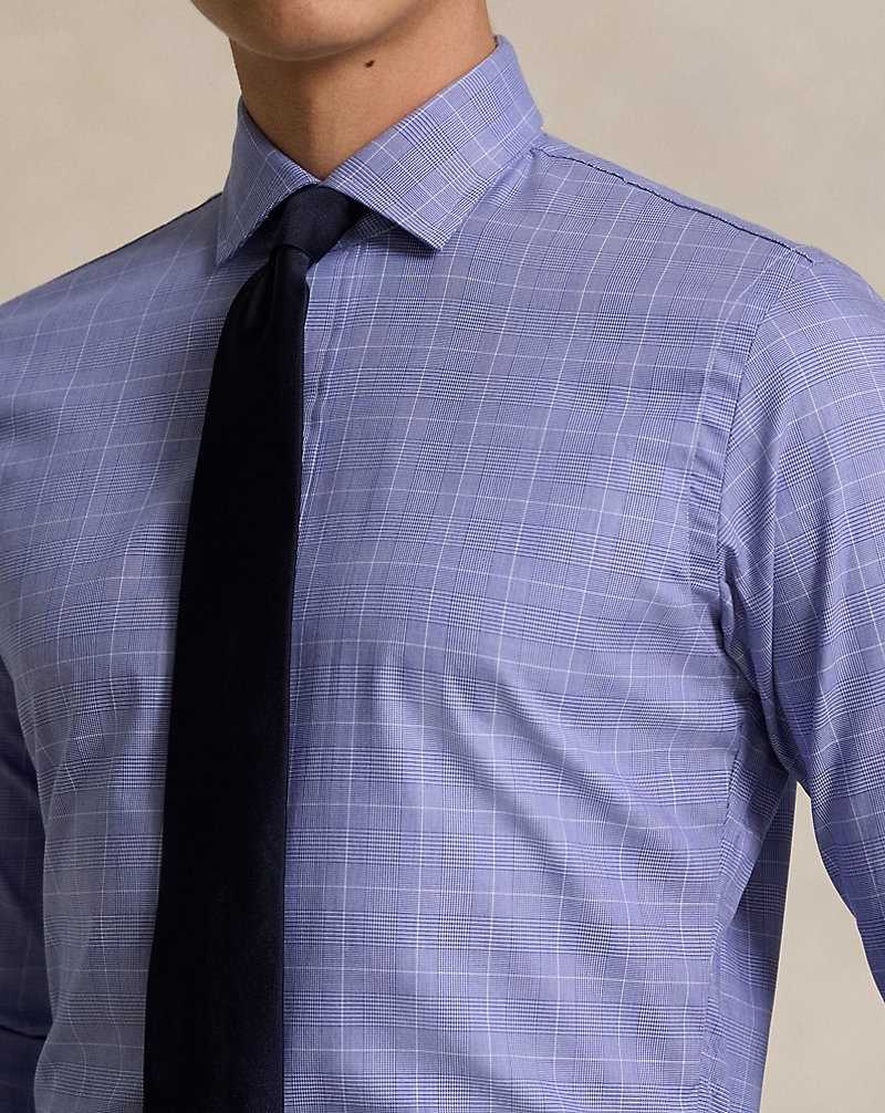 Camisas Formales Ralph Lauren Custom Fit Poplin Hombre Ocean Blue/White | UERNBWO-87 - vista 5