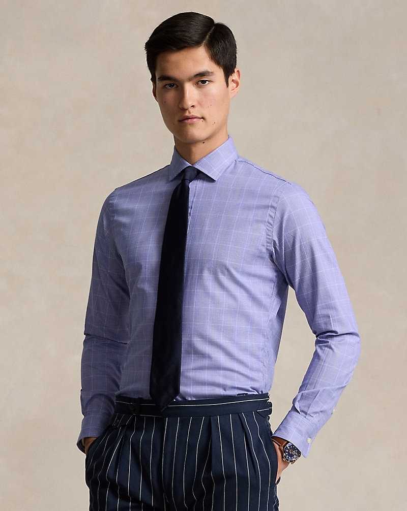 Camisas Formales Ralph Lauren Custom Fit Poplin Hombre Ocean Blue/White | UERNBWO-87 - vista 1