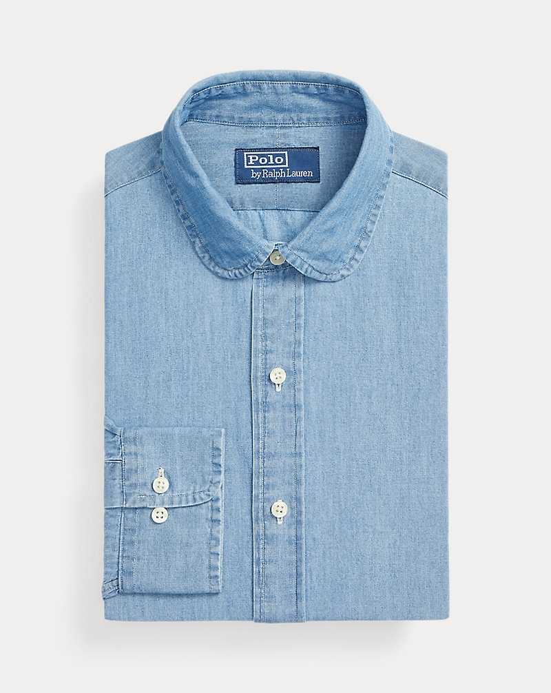 Camisas Formales Ralph Lauren Custom Fit Indigo Chambray Hombre Azules | KDULZER-73 - vista 2