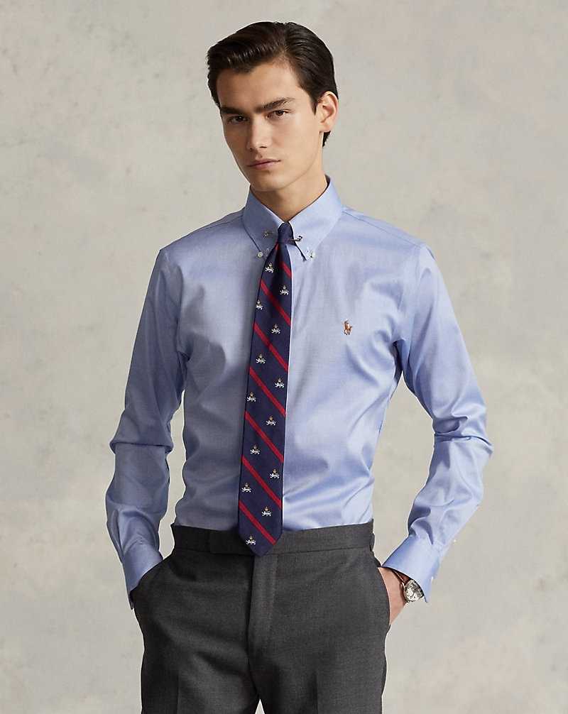 Camisas Formales Ralph Lauren Custom Fit Oxford Hombre True Blue/White | LSHARMK-78 - vista 1