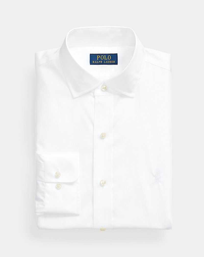 Camisas Formales Ralph Lauren Custom Fit Poplin Hombre Blancos | AUQMFHS-13 - vista 2
