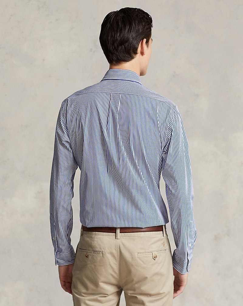 Camisas Formales Ralph Lauren Custom Fit Striped Stretch Poplin Hombre Rayas | AYMUHSW-38 - vista 4