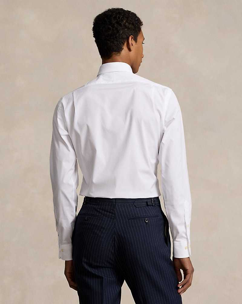 Camisas Formales Ralph Lauren Custom Fit Poplin Hombre Blancos | UBYDJCV-59 - vista 4