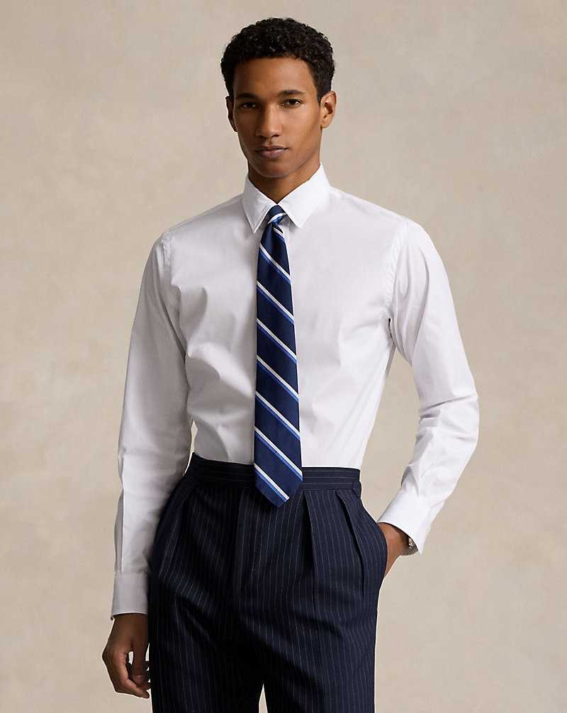 Camisas Formales Ralph Lauren Custom Fit Poplin Hombre Blancos | UBYDJCV-59 - vista 1