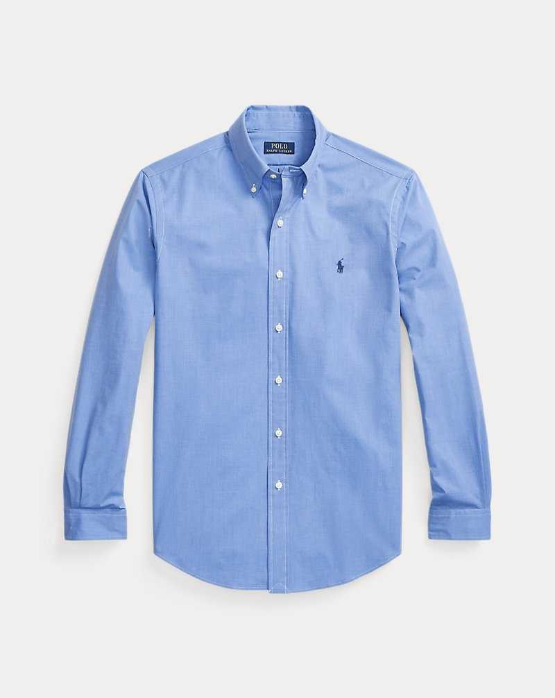 Camisas Formales Ralph Lauren Custom Fit Stretch End-on-End Hombre Azules | SHVILQM-32 - vista 2