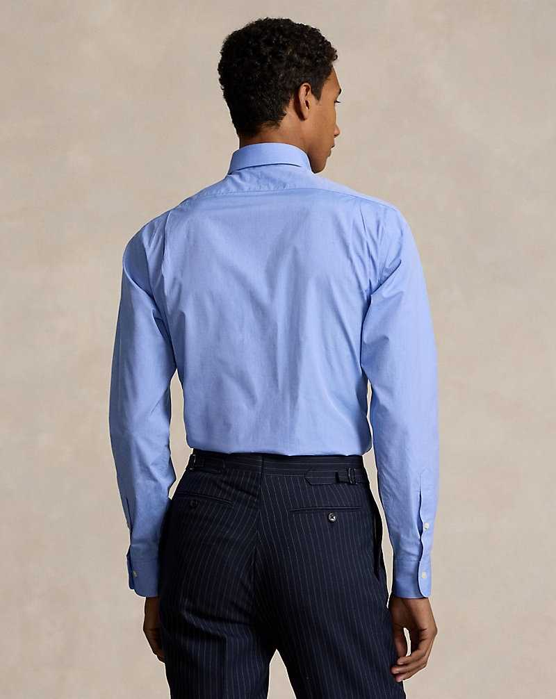 Camisas Formales Ralph Lauren Custom Fit Poplin Hombre Azules | FXDOBLT-85 - vista 4