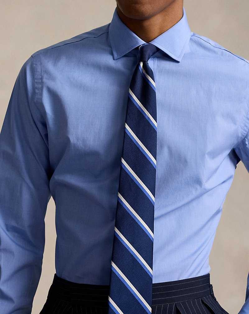 Camisas Formales Ralph Lauren Custom Fit Poplin Hombre Azules | FXDOBLT-85 - vista 5